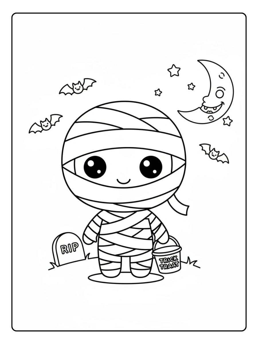 Mummia Halloween da colorare