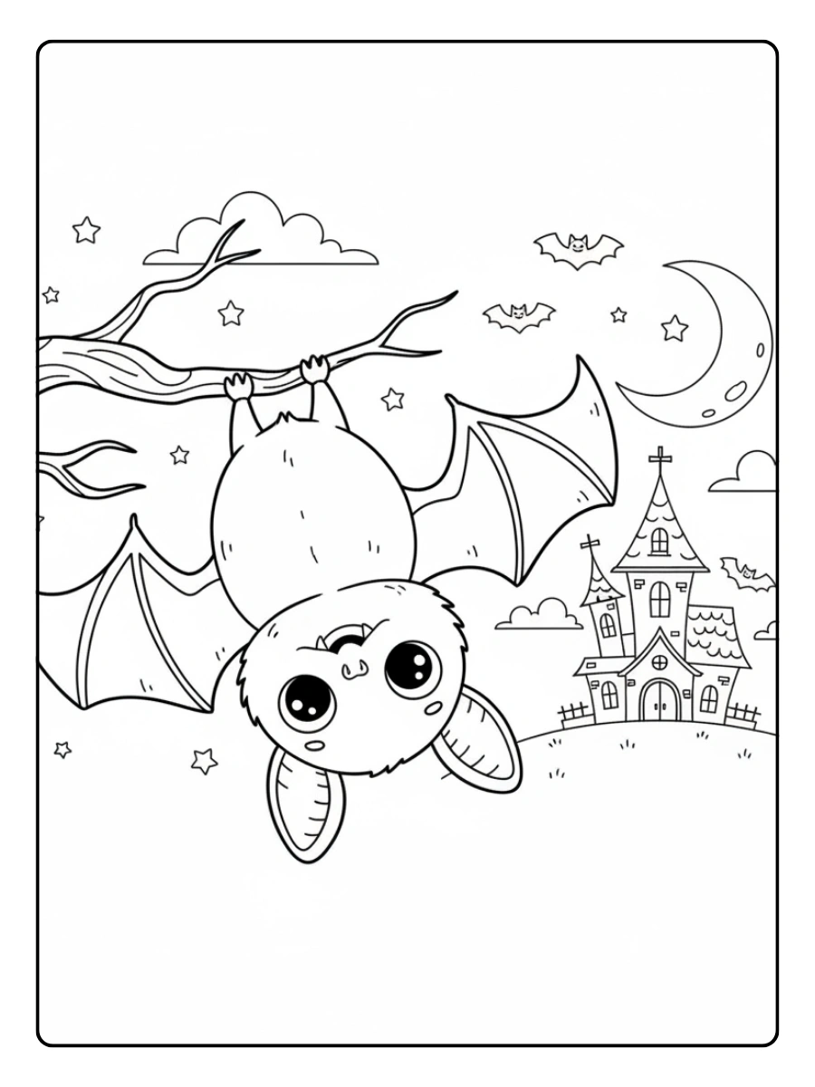 Pipistrello di Halloween da colorare