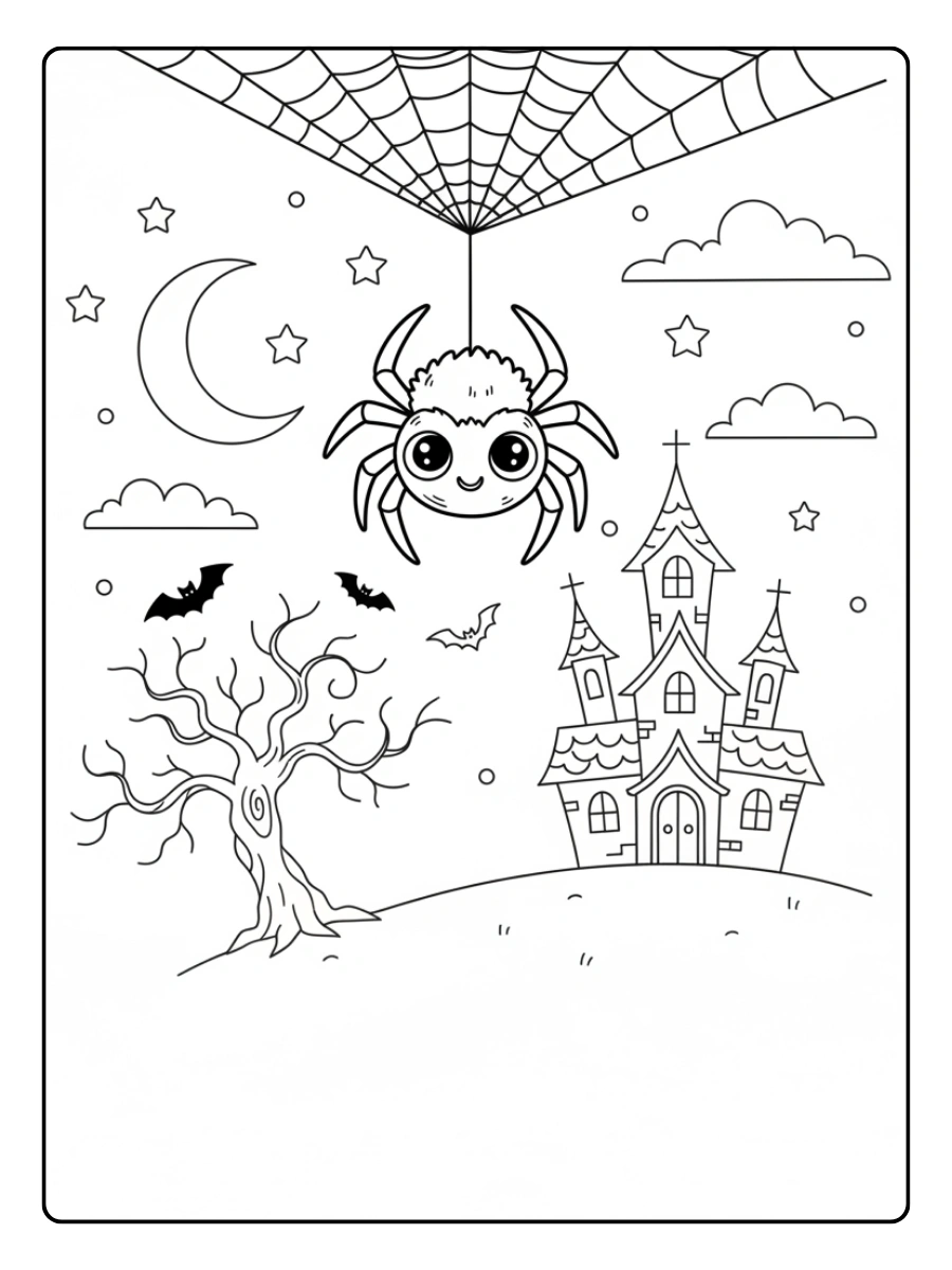 Ragno di Halloween da colorare