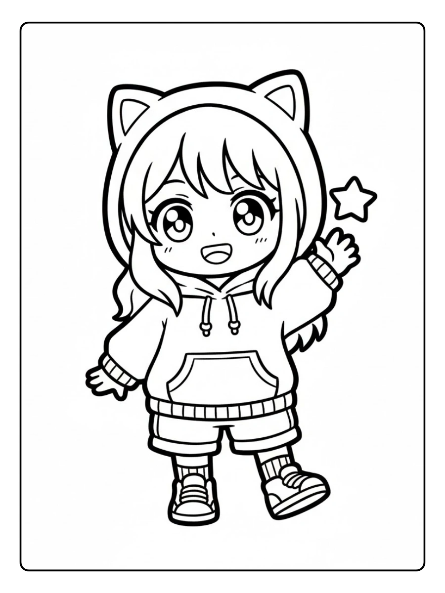 cartoni animati chibi da colorare