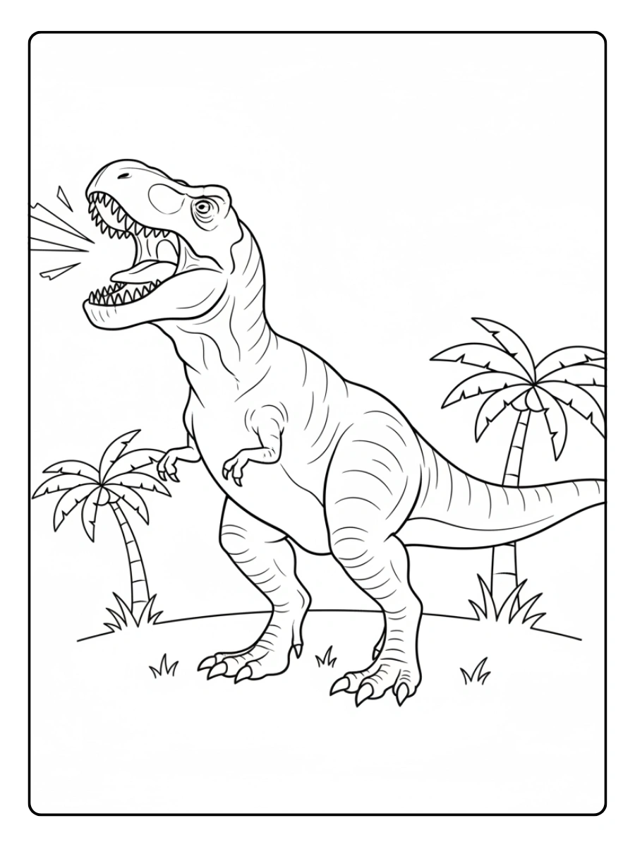disegni da colorare Dinosauro che ruggisce