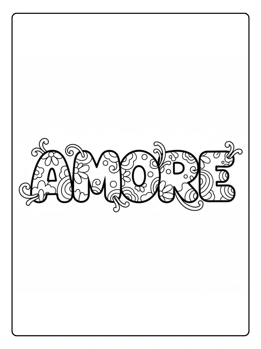 Amore da Colorare – Scritta amore