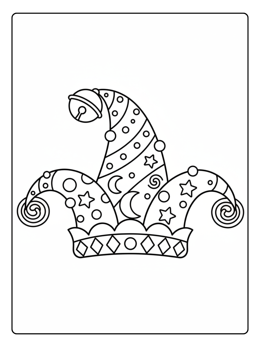 Cappelli di Carnevale da Colorare – Cappello allegro