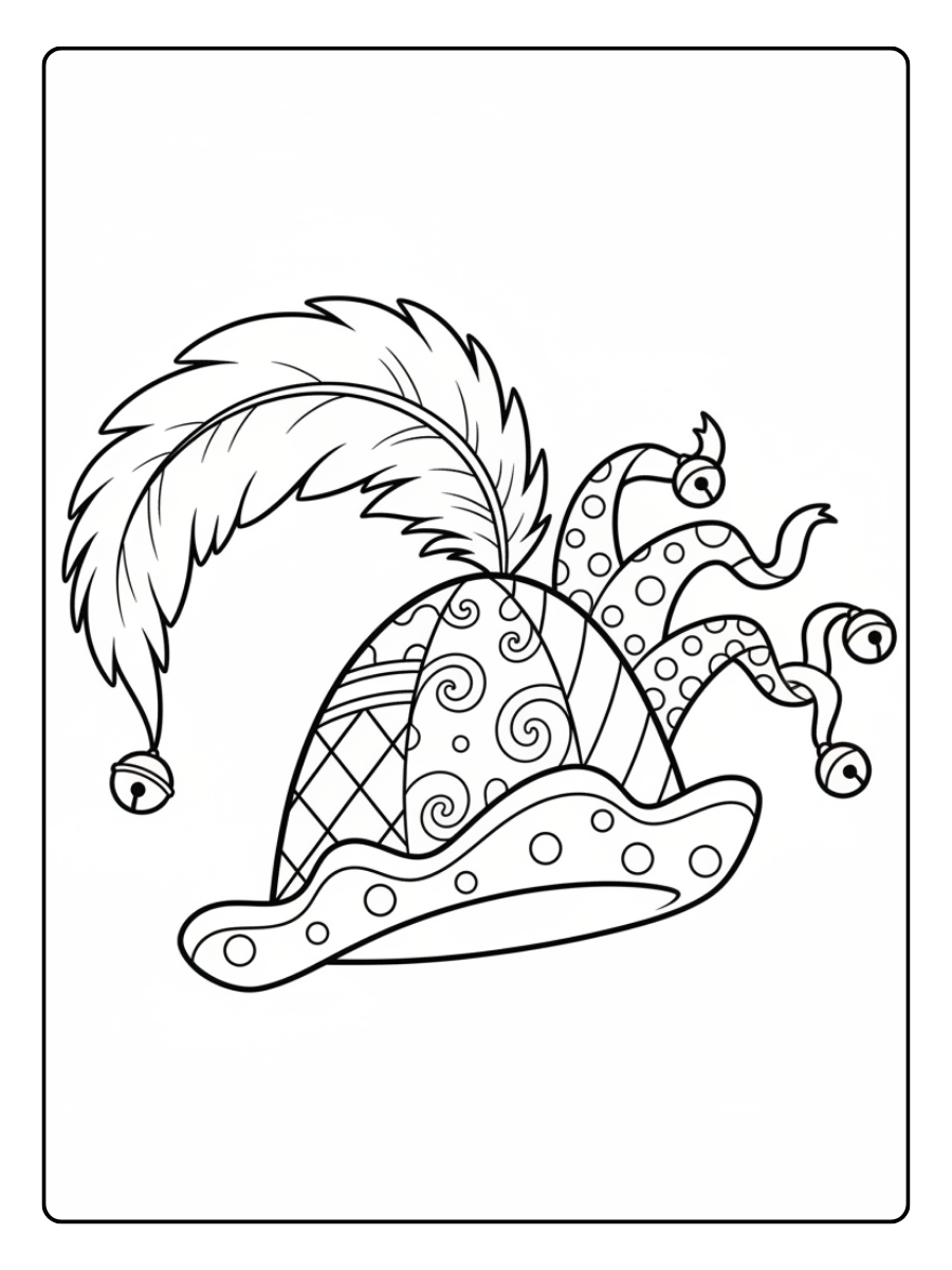 Cappelli di Carnevale da Colorare – Cappello cartoon