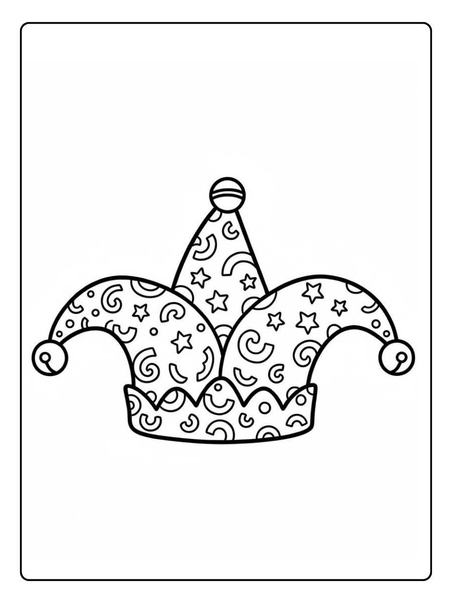 Cappelli di Carnevale da Colorare – Cappello colorato
