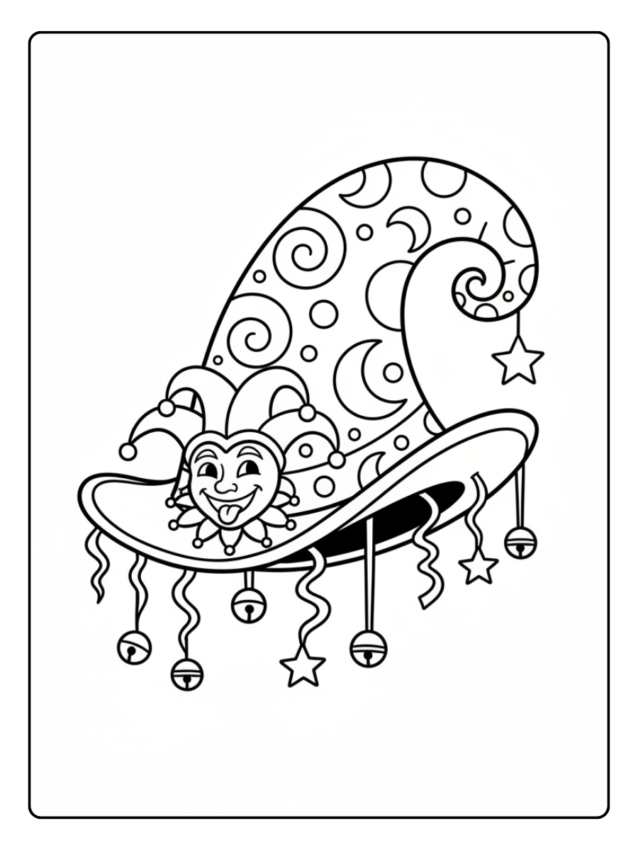 Cappelli di Carnevale da Colorare – Cappello divertente