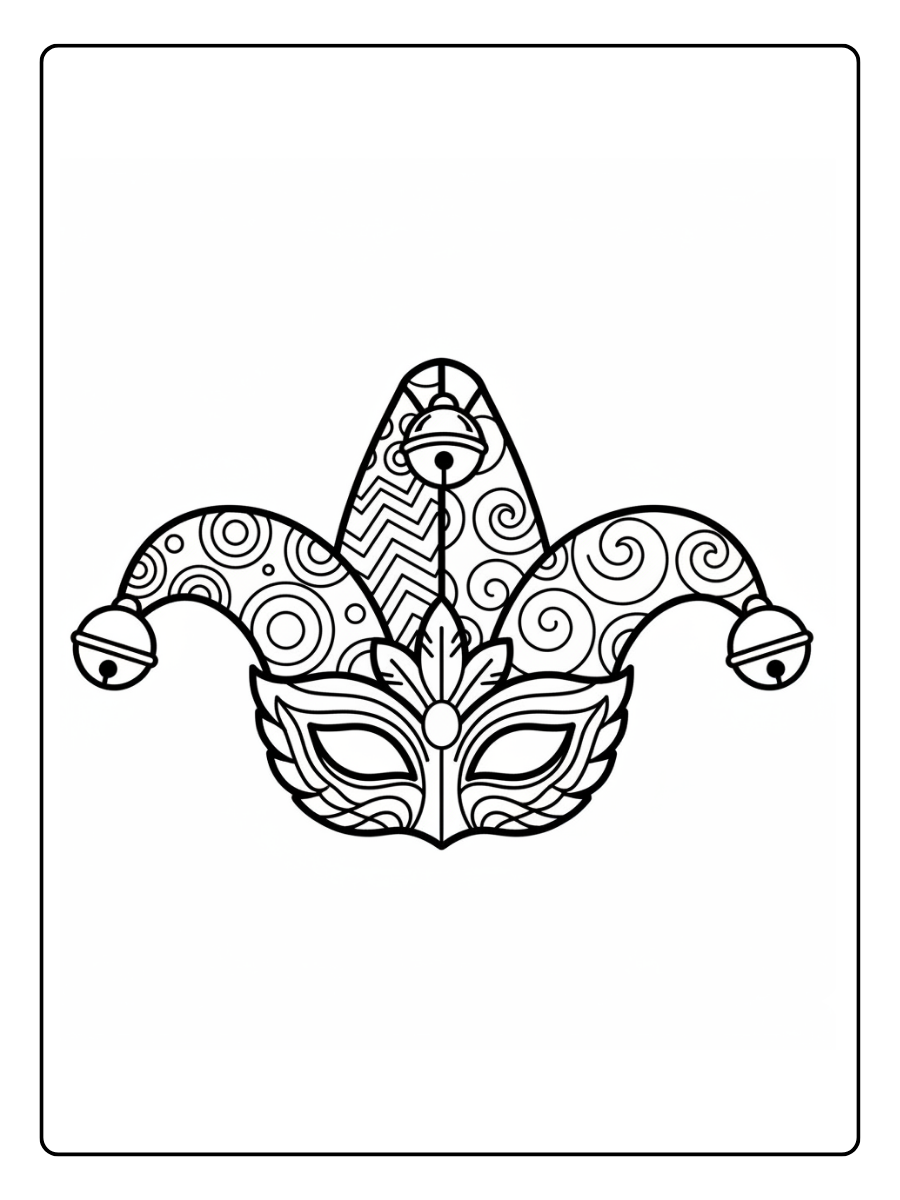 Cappelli di Carnevale da Colorare – Cappello in maschera