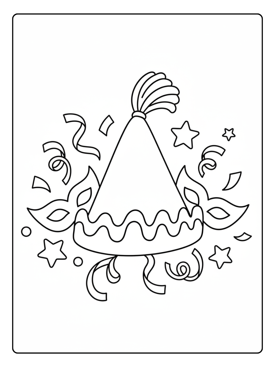 Cappelli di Carnevale da Colorare – Cappello per bambini
