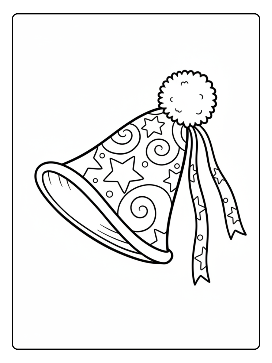 Cappelli di Carnevale da Colorare – Cappello semplice