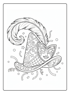 Cappelli di Carnevale da Colorare – Cappello stilizzato