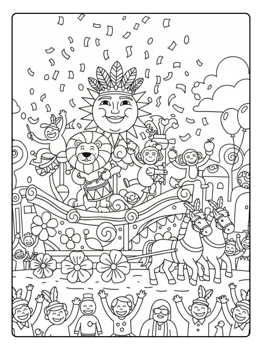 Carri di Carnevale da Colorare – Carro colorato