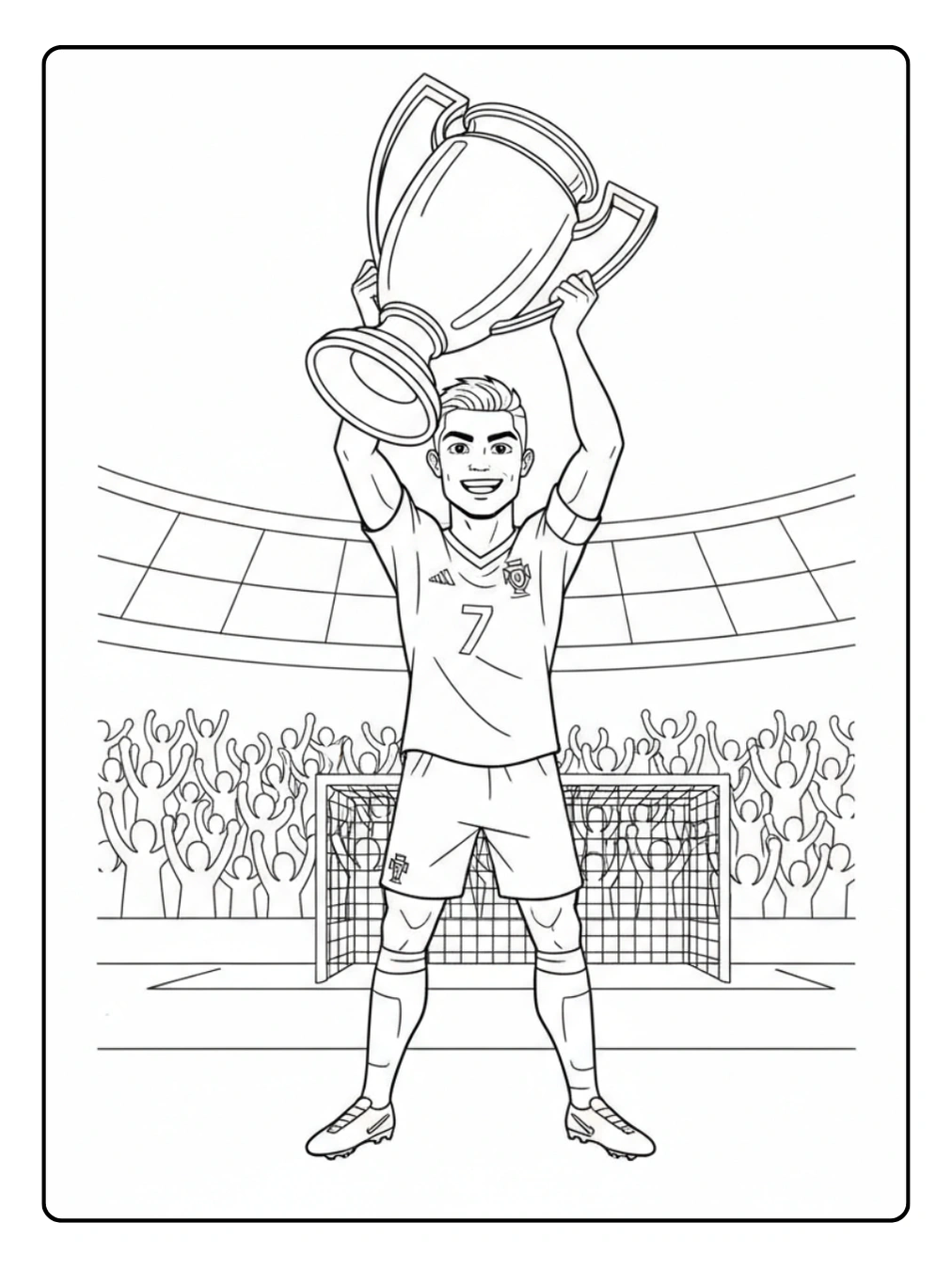 Cristiano Ronaldo da Colorare – Con trofeo