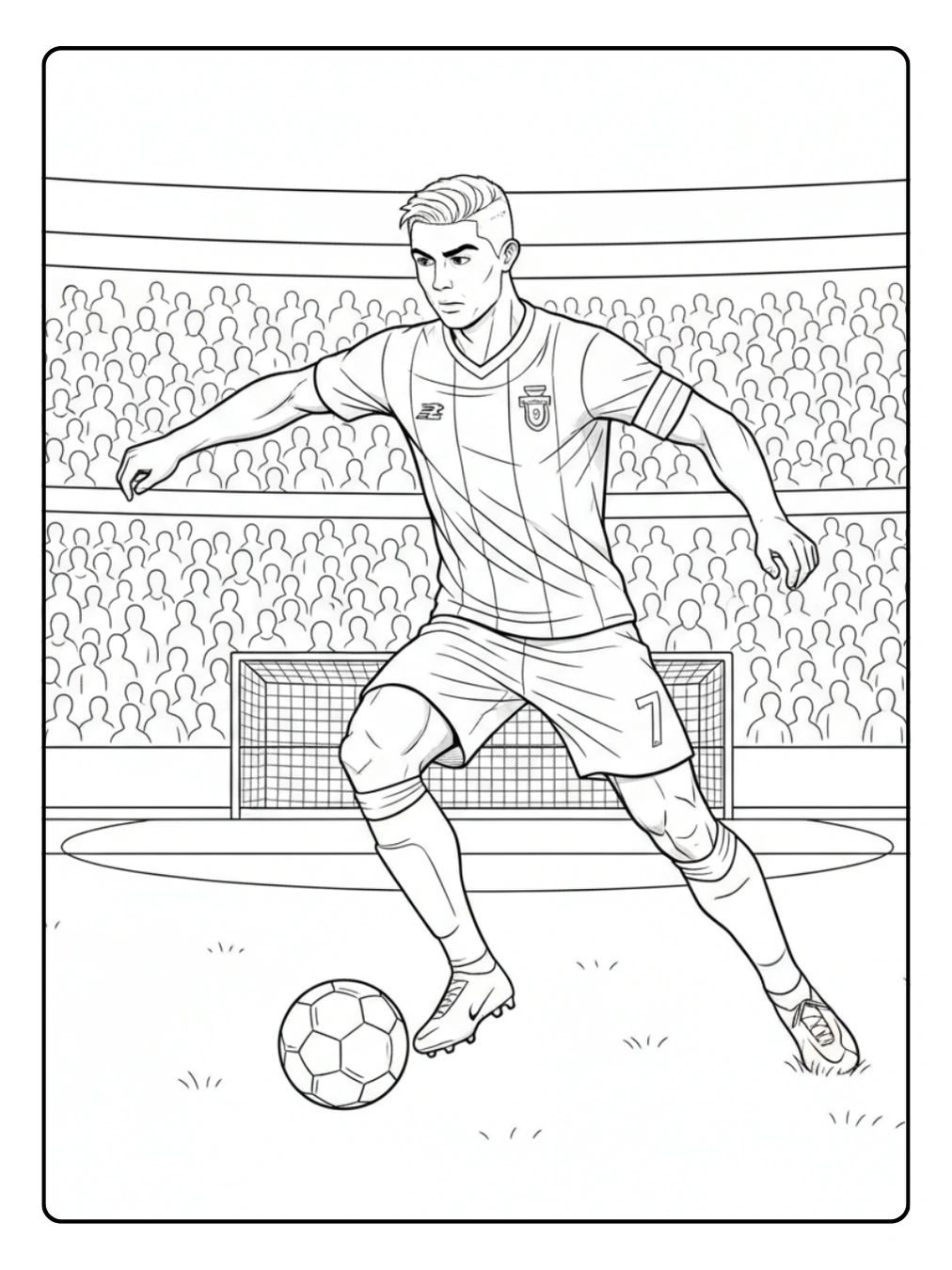 Cristiano Ronaldo da Colorare – In azione durante la partita