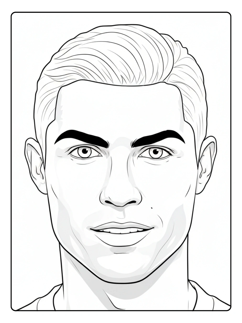 Cristiano Ronaldo da Colorare – Primo piano del volto