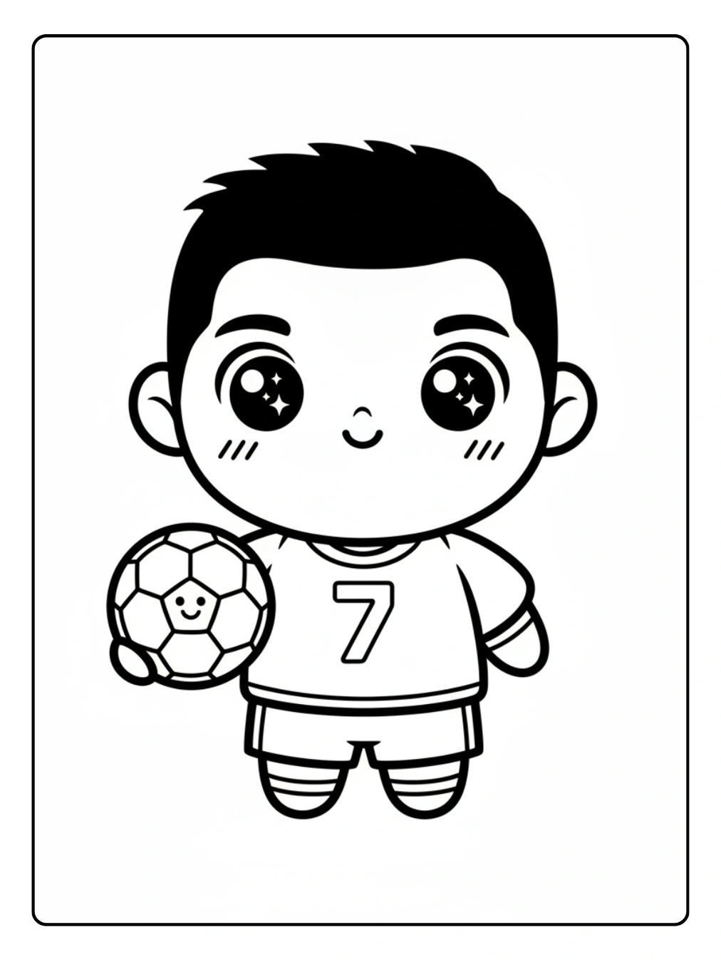 Cristiano Ronaldo da Colorare – Stile kawaii