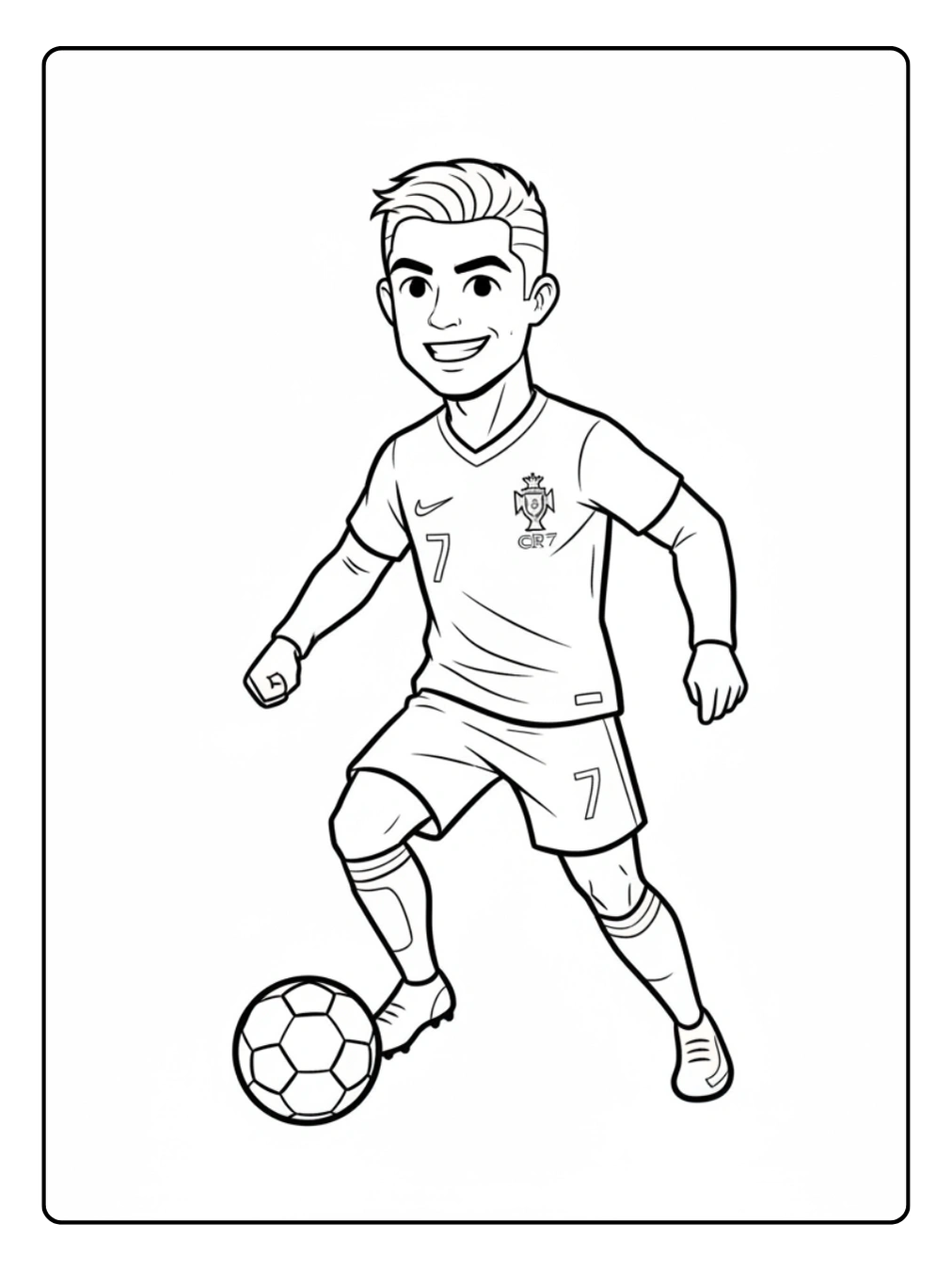 Cristiano Ronaldo da Colorare – Versione cartoon