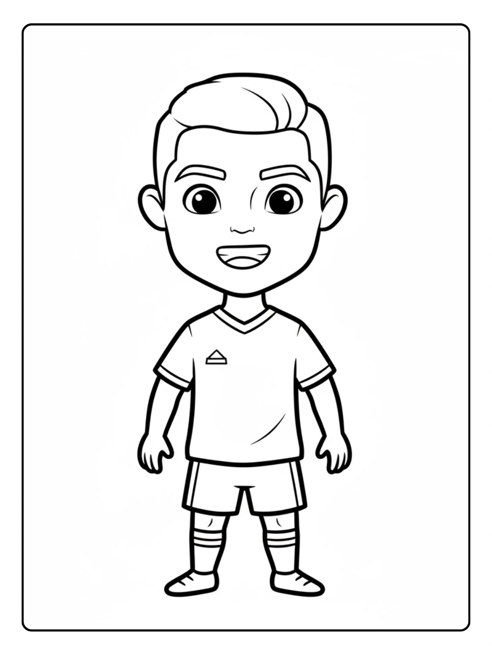Cristiano Ronaldo da Colorare – Versione facile per bambini