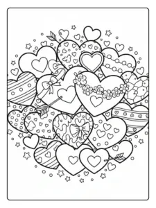 Cuori di San Valentino da Colorare – Cuori festivi