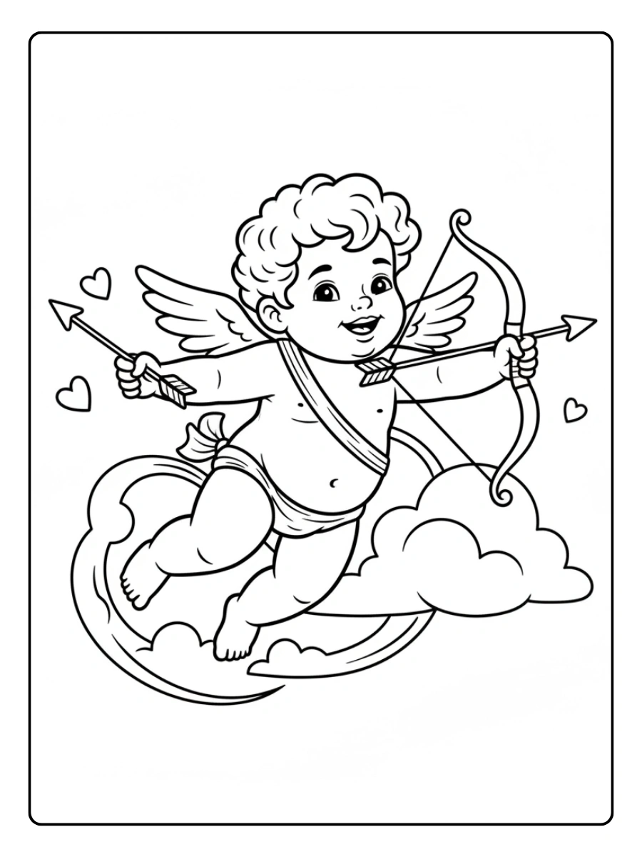 Cupido da Colorare – Cupido che vola
