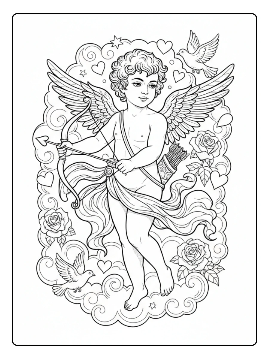 Cupido da Colorare – Cupido dettagliato