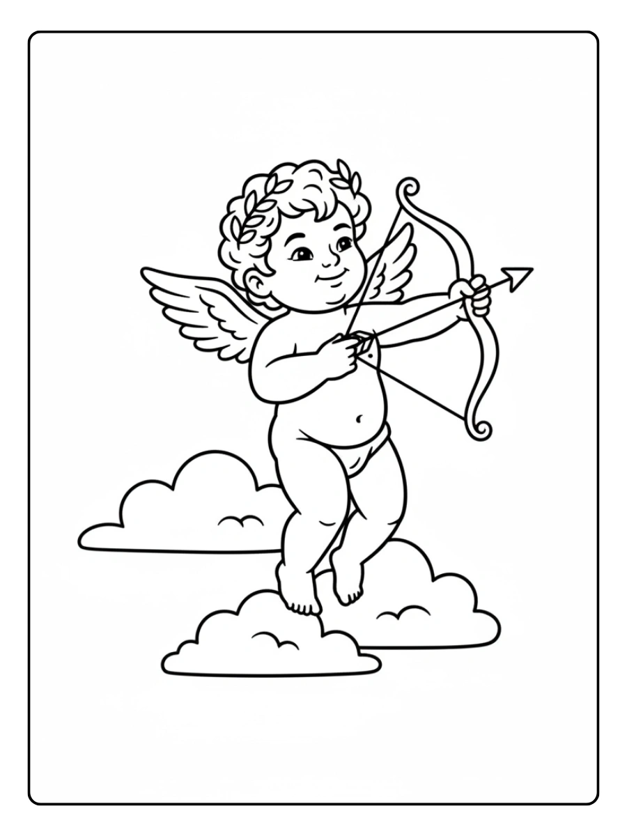 Cupido da Colorare – Cupido facile