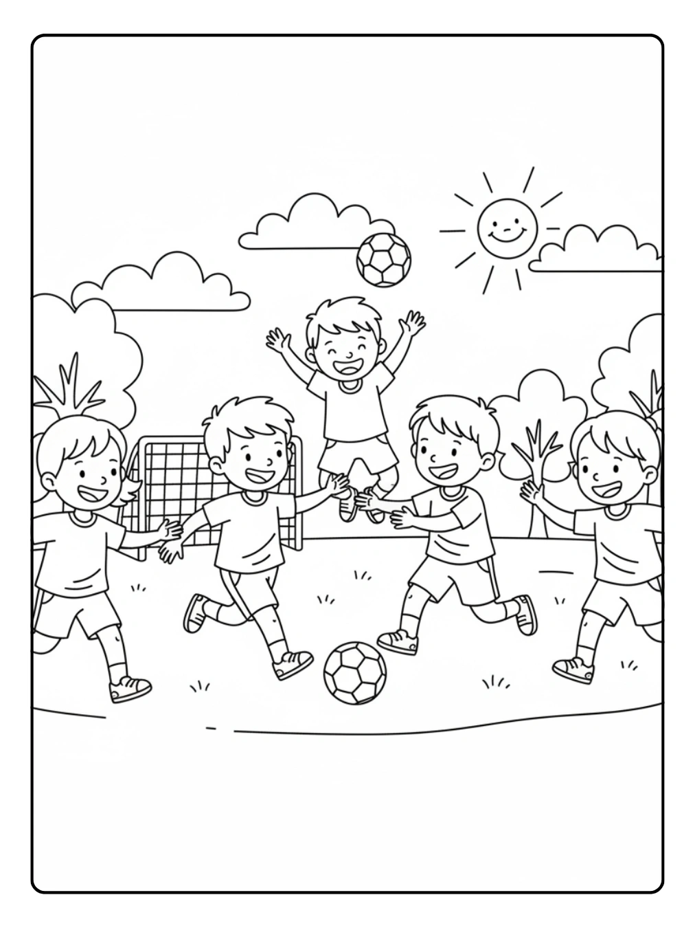 Disegni Calcio da Colorare – Bambini che giocano a calcio