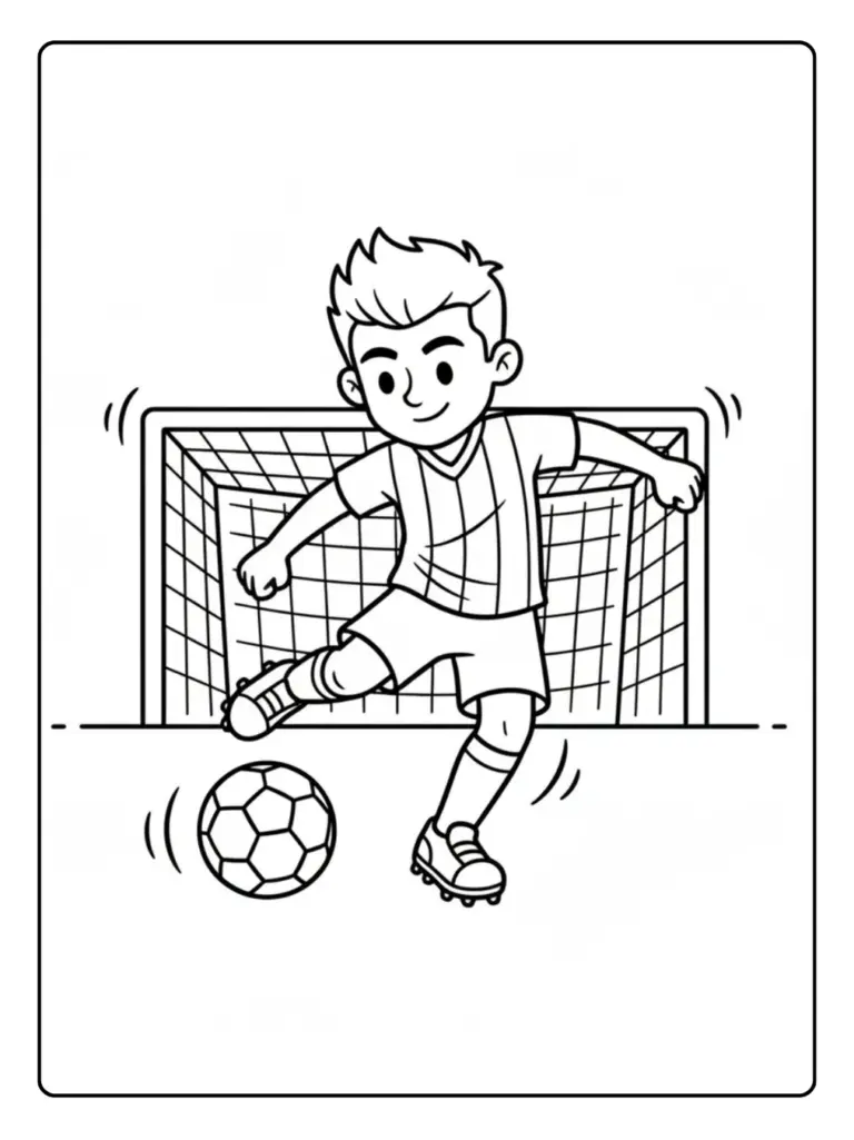 Disegni Calcio da Colorare – Calciatore cartoon