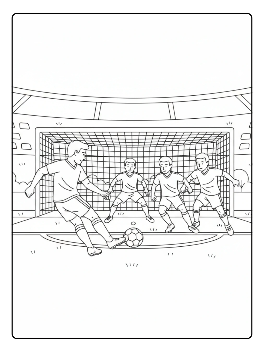 Disegni Calcio da Colorare – Calcio di punizione