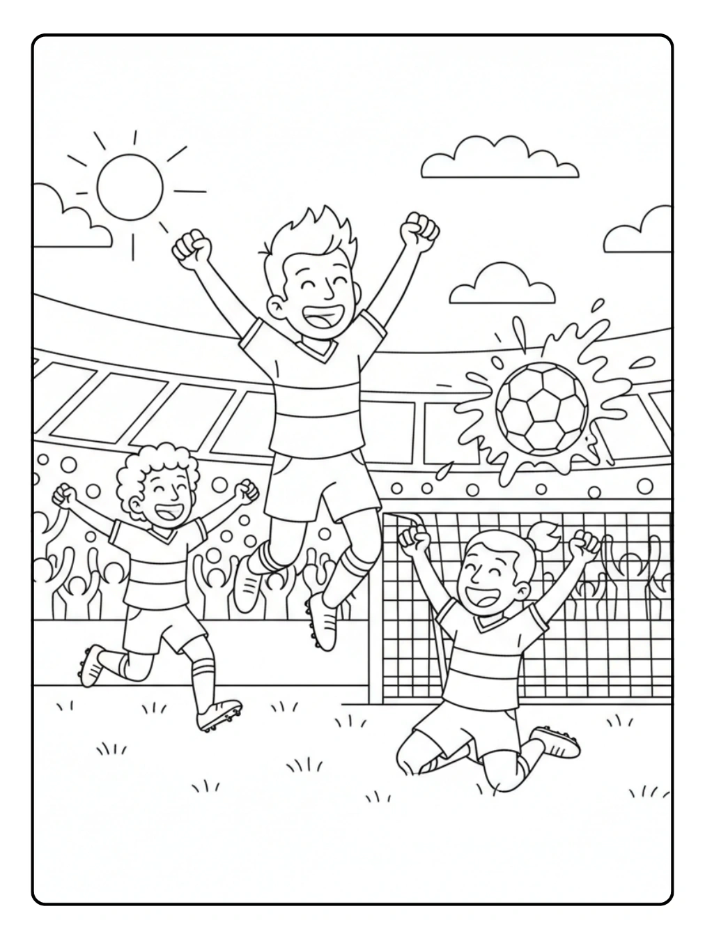 Disegni Calcio da Colorare – Esultanza dopo il gol