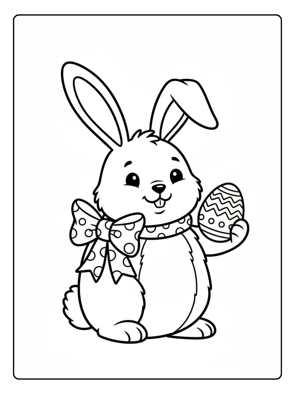 Disegni Coniglio di Pasqua da Colorare – Coniglio con fiocco