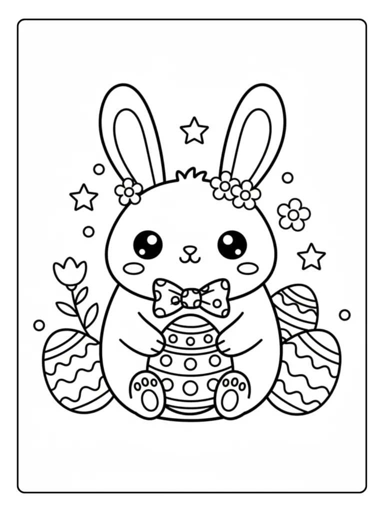 Disegni Coniglio di Pasqua da Colorare – Coniglio kawaii