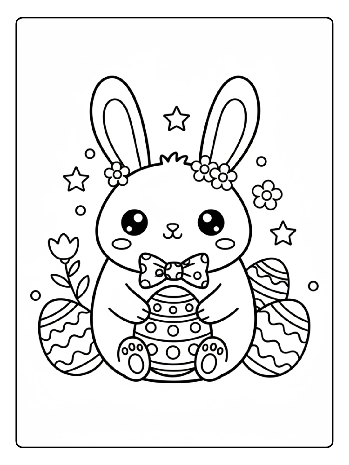 Disegni Coniglio di Pasqua da Colorare – Coniglio kawaii
