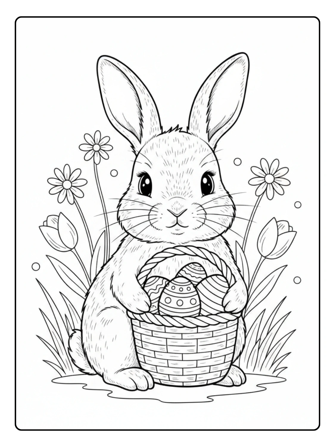 Disegni Coniglio di Pasqua da Colorare – Coniglio realistico