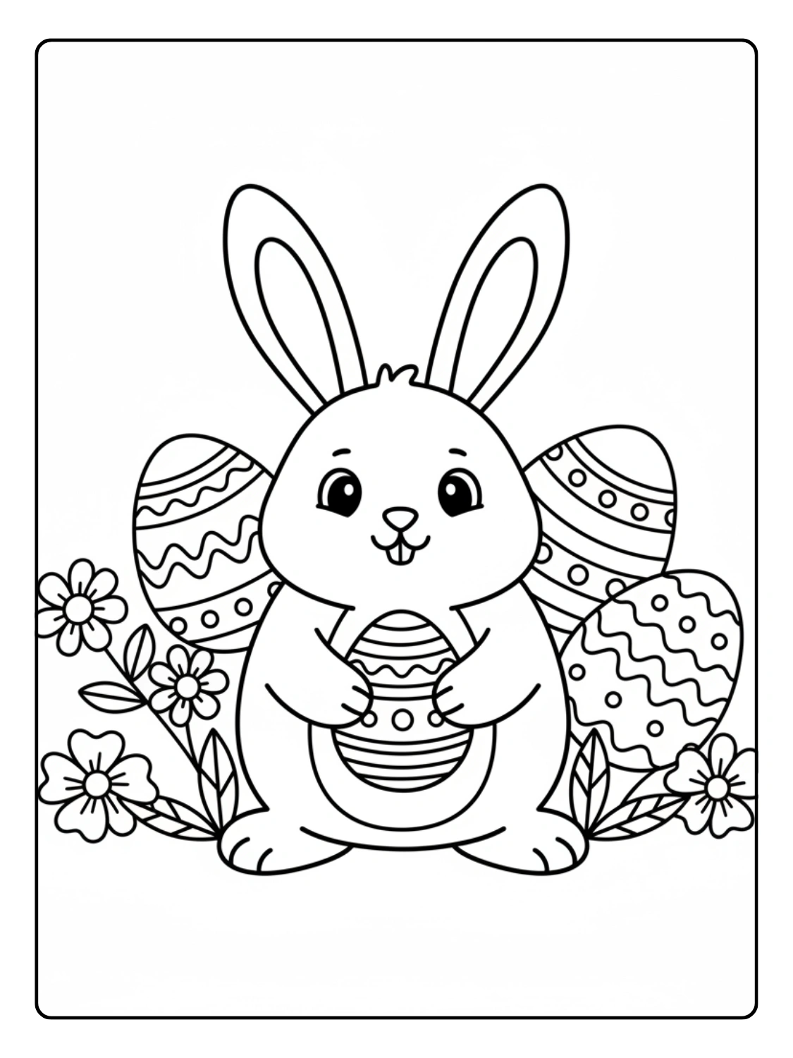 Disegni Coniglio di Pasqua da Colorare – Coniglio semplice per bambini