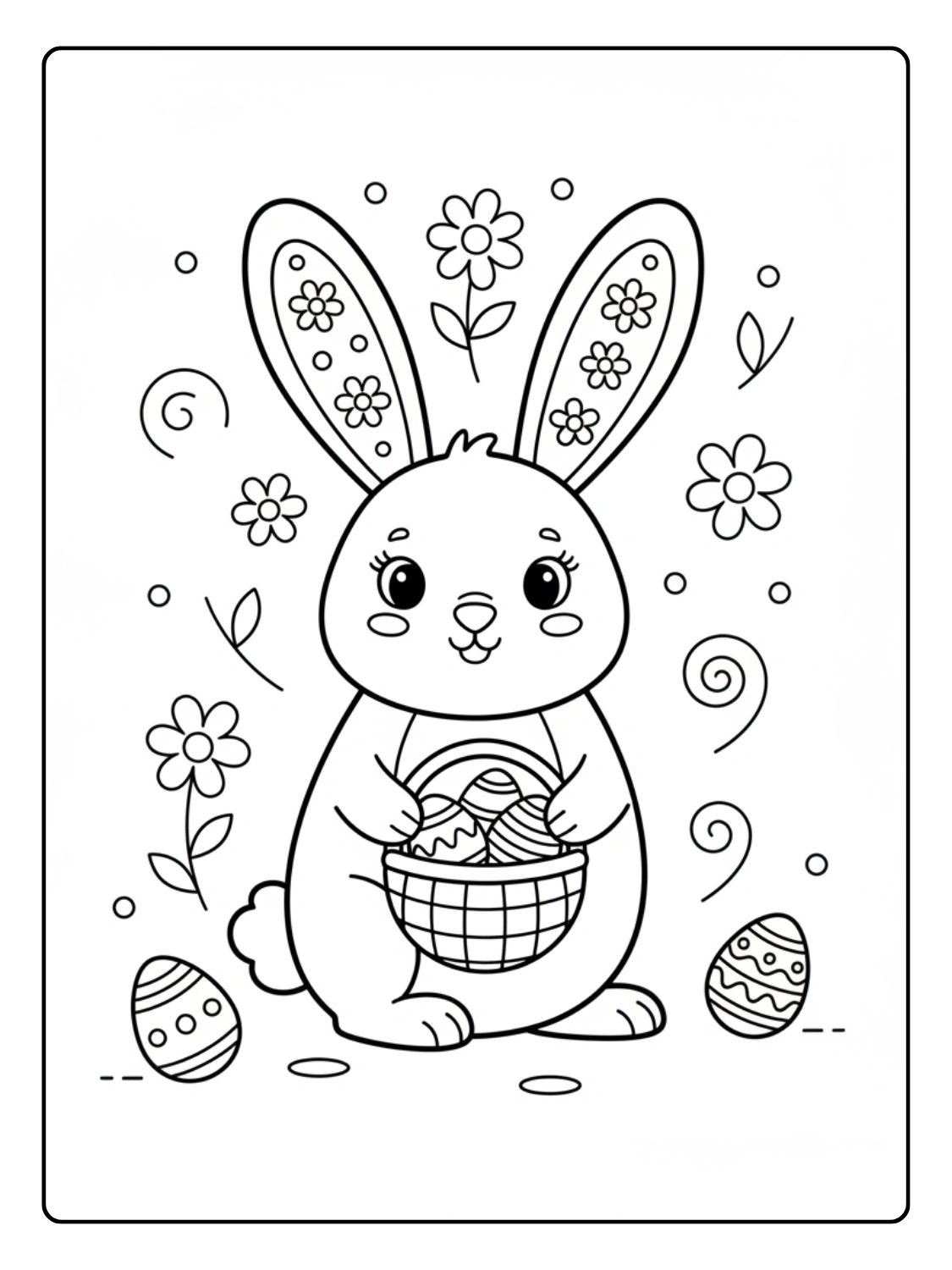 Disegni Coniglio di Pasqua da Colorare – Coniglio stilizzato