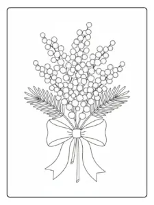 Disegni Mimosa da Colorare – Mimosa con fiocco