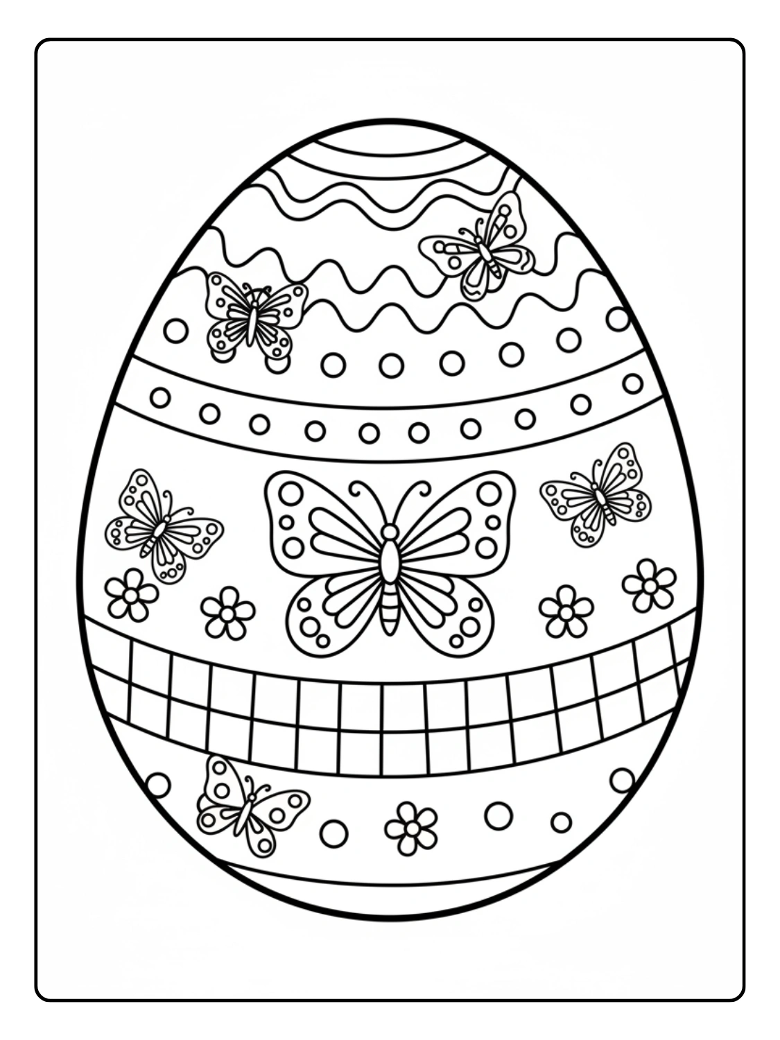 Disegni Uova di Pasqua da Colorare – Uovo con farfalle
