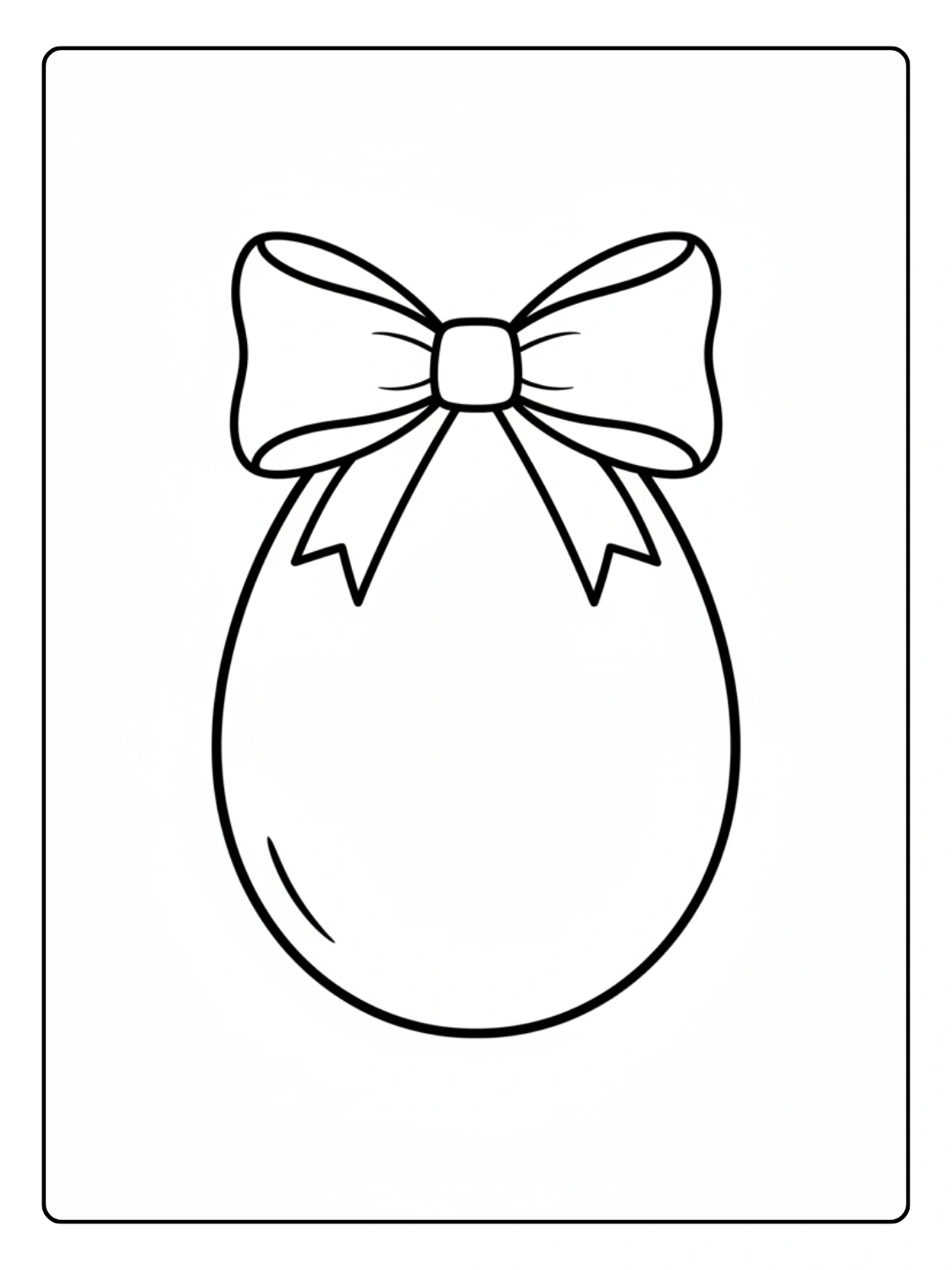 Disegni Uova di Pasqua da Colorare – Uovo con fiocco