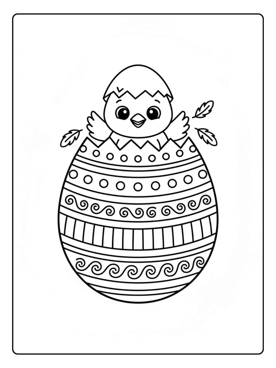 Disegni Uova di Pasqua da Colorare – Uovo con pulcino