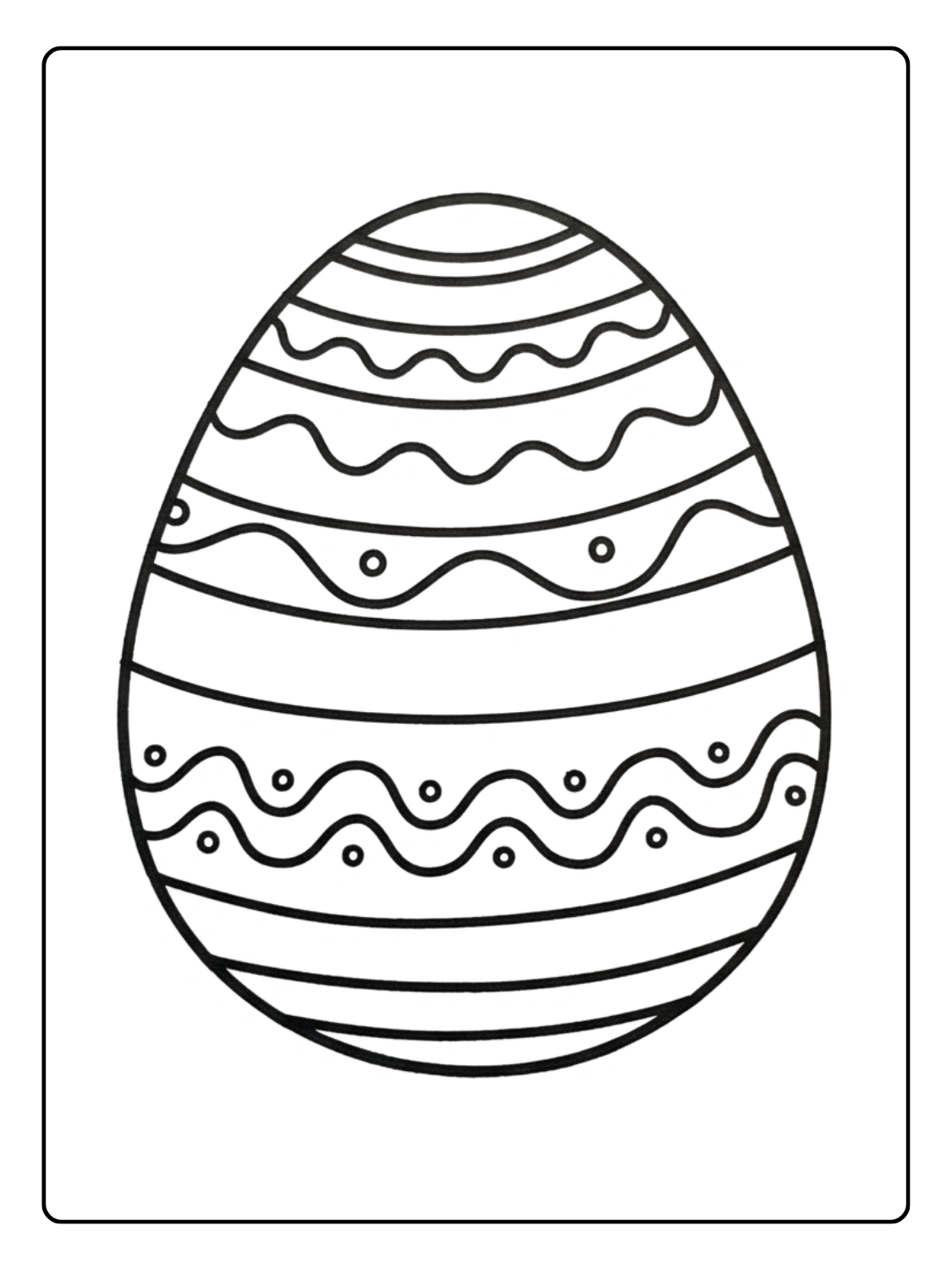 Disegni Uova di Pasqua da Colorare – Uovo con righe