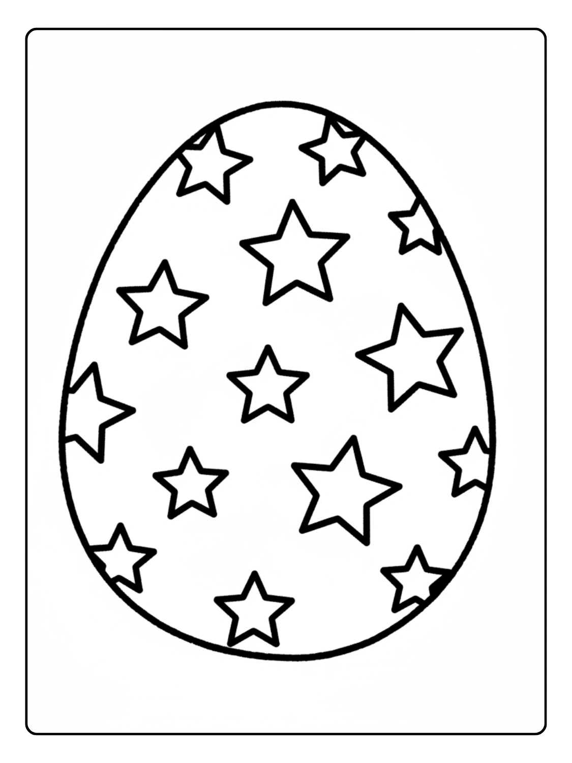 Disegni Uova di Pasqua da Colorare – Uovo con stelle