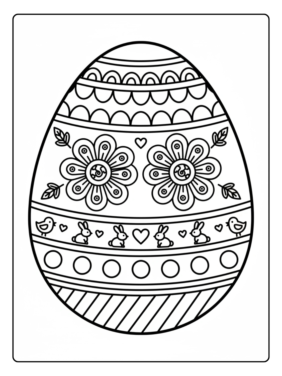 Disegni Uova di Pasqua da Colorare – Uovo gigante decorato