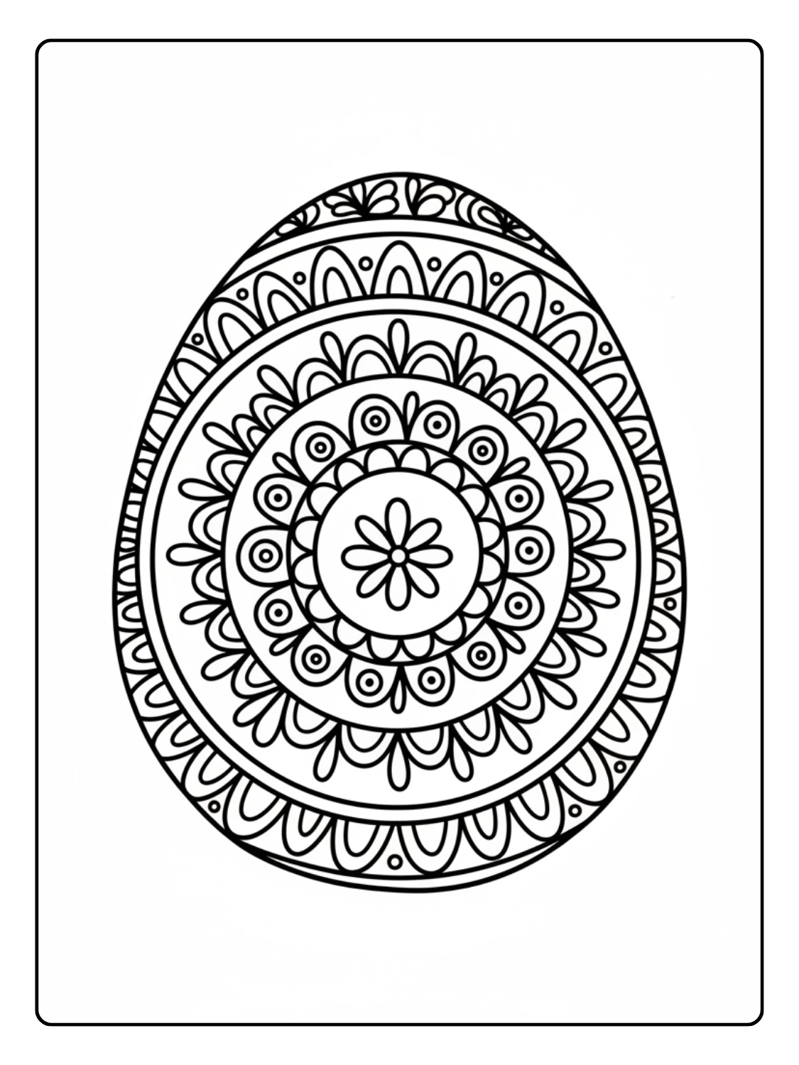 Disegni Uova di Pasqua da Colorare – Uovo mandala