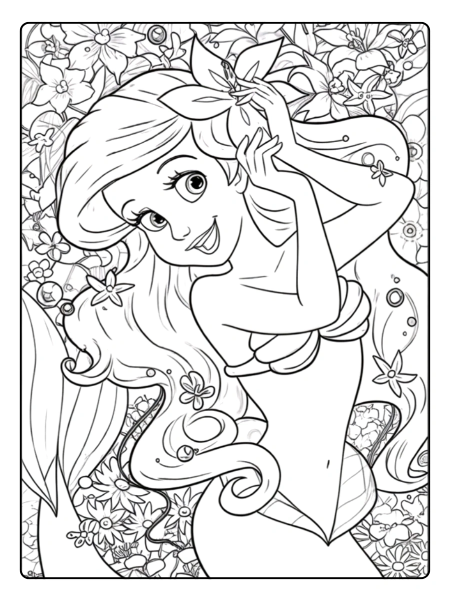 Disegni da Colorare Ariel – Ariel sorridente