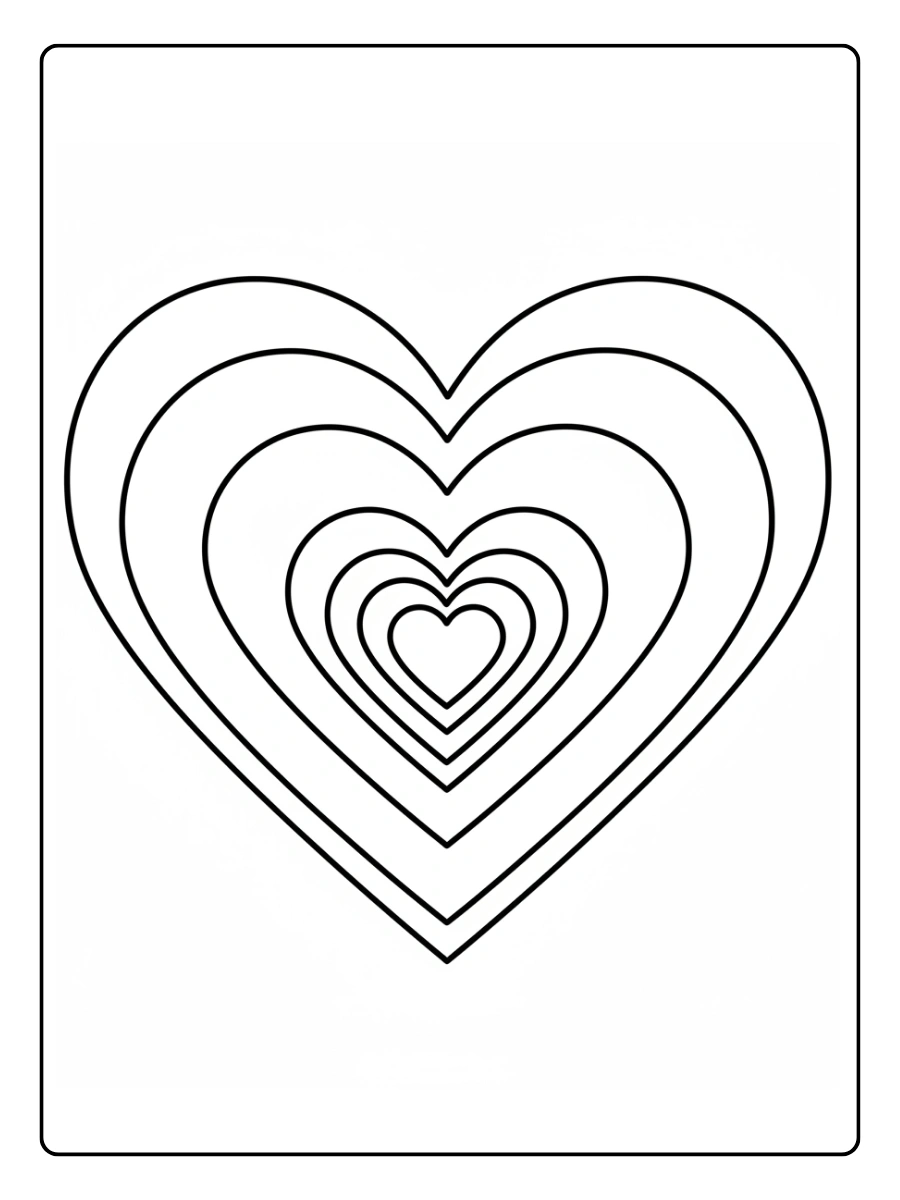 Disegni da Colorare Cuori – Cuore classico