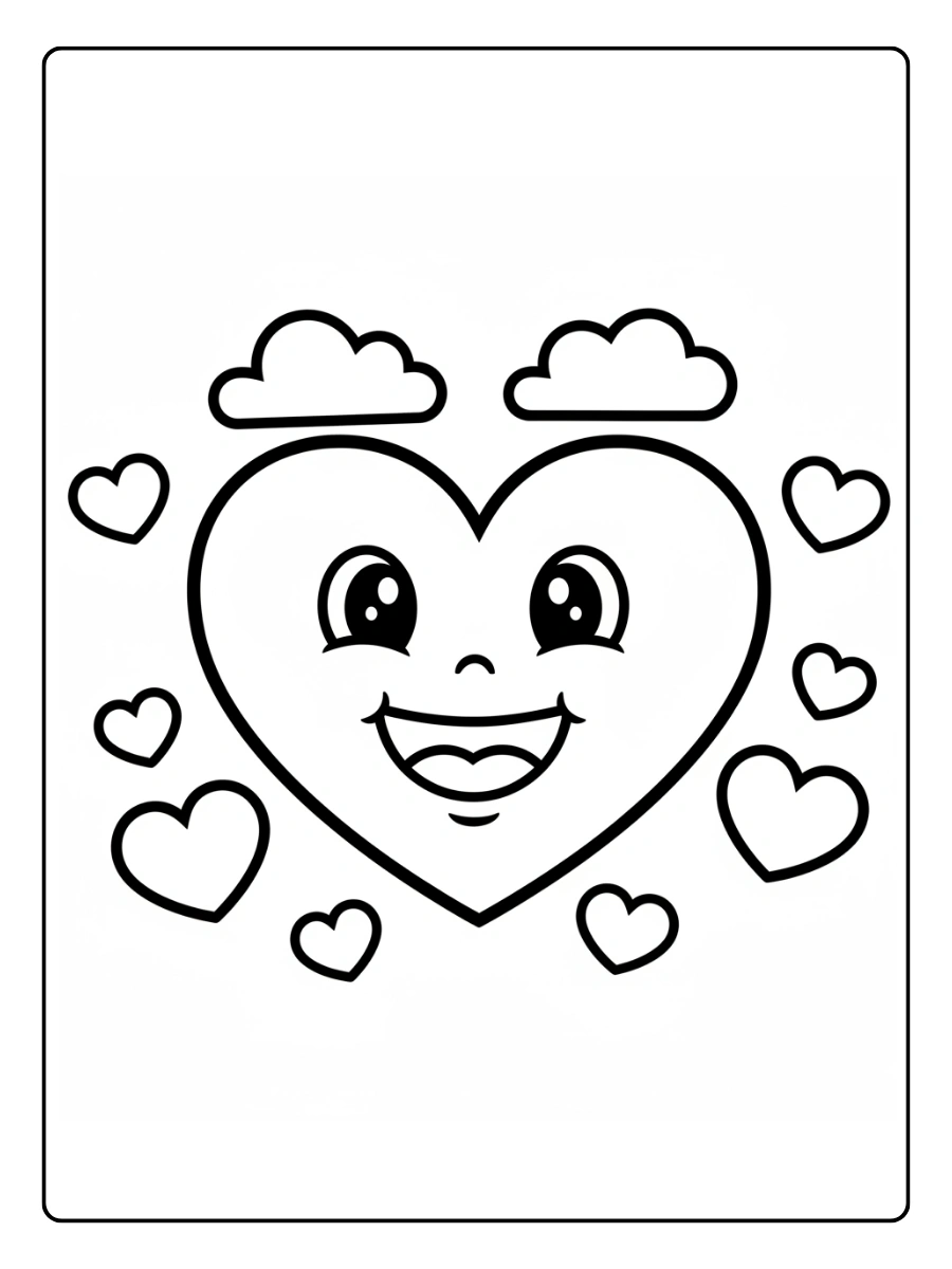 Disegni da Colorare Cuori – Cuore sorridente