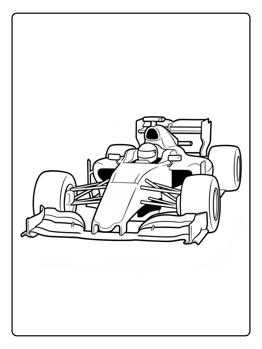 Disegni da Colorare di Veicoli e Macchine – Auto da corsa Formula