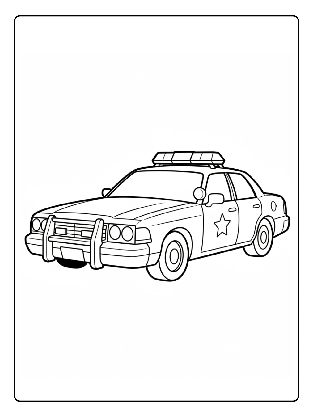 Disegni da Colorare di Veicoli e Macchine – Auto della polizia