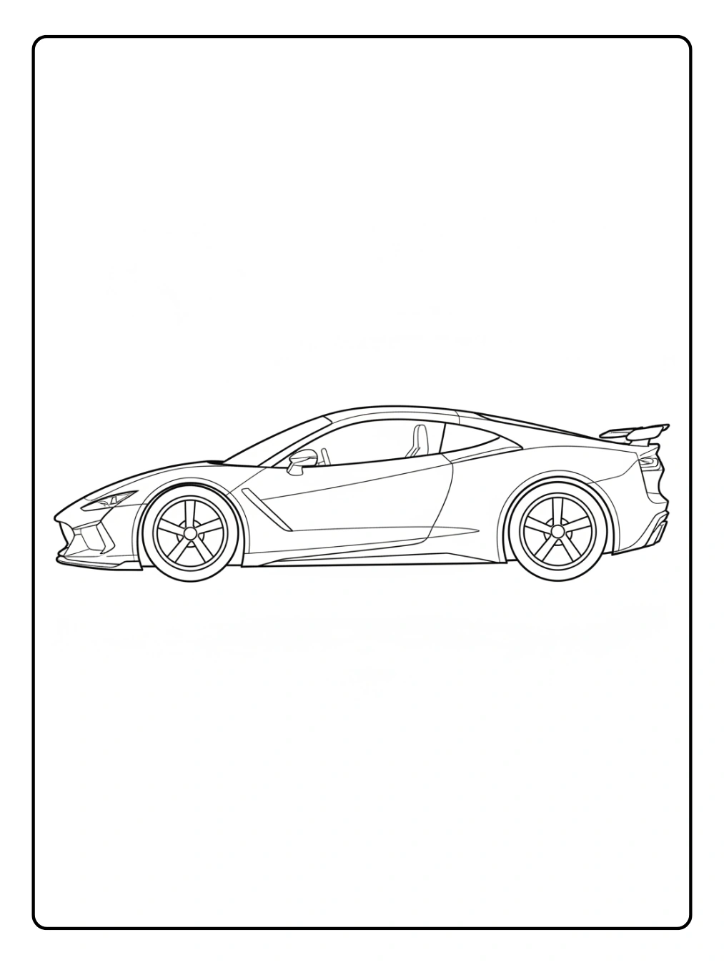 Disegni da Colorare di Veicoli e Macchine – Auto sportiva
