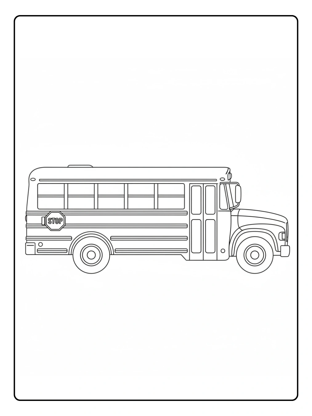 Disegni da Colorare di Veicoli e Macchine – Autobus scolastico